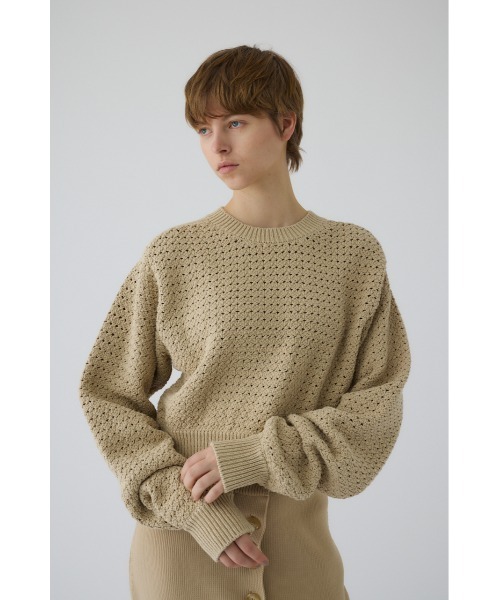 RIM.ARK ニット RIM.ARK | Sheer rib spring knit (KNITWEAR ) |RIM.ARK ONLINE STORE
