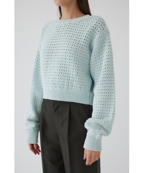 セール】Pattern knitting cotton knit パターンニッティングコットン