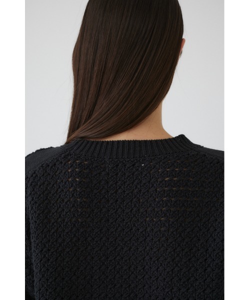 RIM.ARK(リムアーク)の「Pattern knitting cotton knit パターンニッティングコットンニット(ニット/セーター・レディース・ライトブルー/ベージュ/ブラック・38/36)」の12枚目の写真