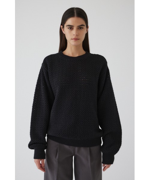 セール】Pattern knitting cotton knit パターンニッティングコットン