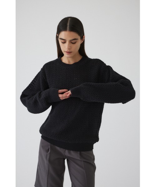 RIM.ARK(リムアーク)の「Pattern knitting cotton knit パターンニッティングコットンニット(ニット/セーター・レディース・ライトブルー/ベージュ/ブラック・38/36)」の18枚目の写真