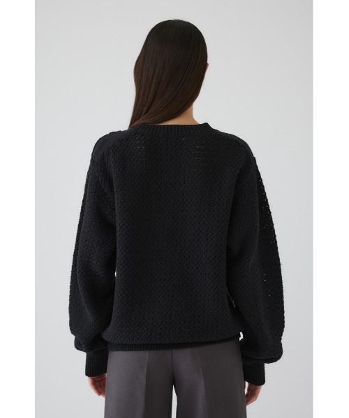 RIM.ARK(リムアーク)の「Pattern knitting cotton knit パターンニッティングコットンニット(ニット/セーター・レディース・ライトブルー/ベージュ/ブラック・38/36)」の9枚目の写真