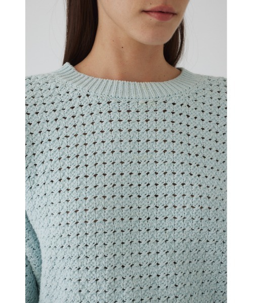 セール】Pattern knitting cotton knit パターンニッティングコットン