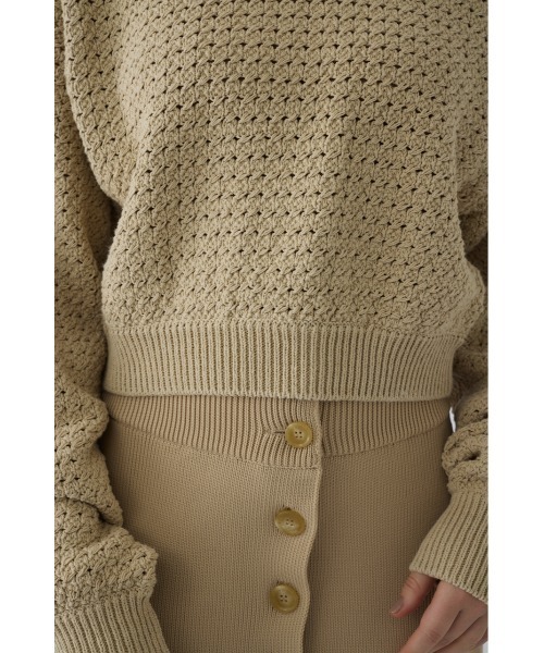 rim.ark ニットガーデン　黒　元値2万1000円 RIM.ARK(リムアーク)｜Sheer rib spring knit/ニット/ブラック の通販