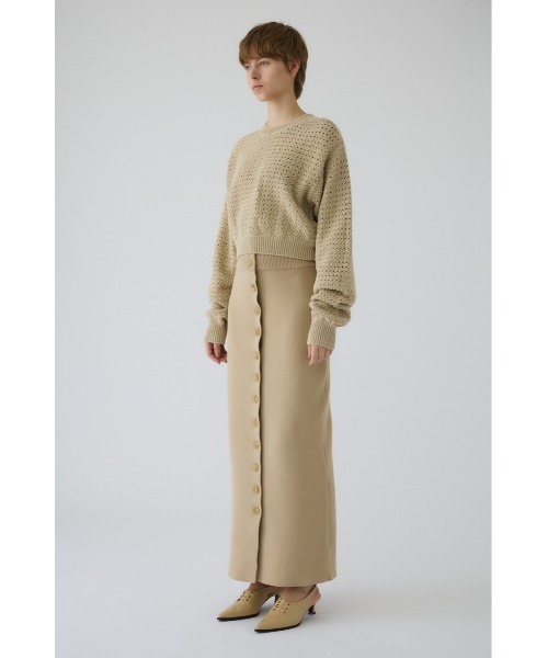 RIM.ARK(リムアーク)の「Pattern knitting cotton knit パターンニッティングコットンニット(ニット/セーター・レディース・ライトブルー/ベージュ/ブラック・38/36)」の4枚目の写真