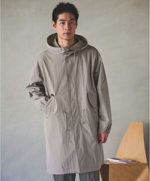 green label relaxing(グリーンレーベルリラクシング)の「コットン ナイロン バイオウォッシュ スノーパーカー -撥水-(ミリタリージャケット・メンズ・ネイビー/ライトグレー・M/L)」の3枚目の写真