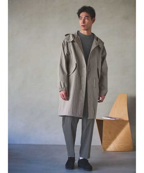 green label relaxing(グリーンレーベルリラクシング)の「コットン ナイロン バイオウォッシュ スノーパーカー -撥水-(ミリタリージャケット・メンズ・ネイビー/ライトグレー・M/L)」の5枚目の写真