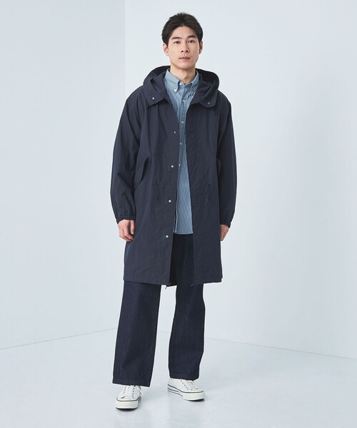 green label relaxing(グリーンレーベルリラクシング)の「コットン ナイロン バイオウォッシュ スノーパーカー -撥水-(ミリタリージャケット・メンズ・ネイビー/ライトグレー・M/L)」の7枚目の写真