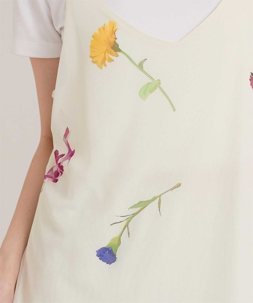 miette(ミエット)の「プリントチュールダブルストラップワンピース(ワンピース・レディース・ブラック/アイボリー・FREE)」の5枚目の写真