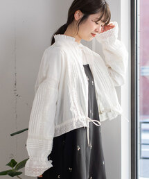 POU DOU DOU | ＜made in INDIA＞キャンディスリーブレースブラウス(シャツ/ブラウス)