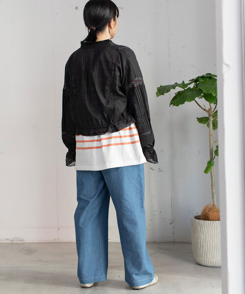 POU DOU DOU（プードゥドゥ）の「＜made in INDIA＞キャンディスリーブレースブラウス（シャツ/ブラウス・レディース・ブラック/オフホワイト・M）」の13枚目の写真