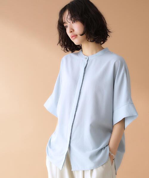 THE SHOP TK （ザ ショップ ティーケー ）の「ドルマンブラウス【7色展開/洗濯機OK/体型カバー】（シャツ/ブラウス・レディース・スミクロ/ベージュ/ピンク系1/オフホワイト/イエロー系その他/サックスブルー/ブラック系9・12/13）」の20枚目の写真