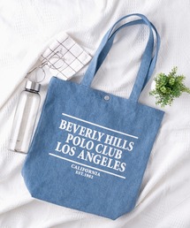 BEVERLY HILLS POLO CLUB（ビバリーヒルズポロクラブ）の「【POLOプリントが映える】A4・PC収納対応 デニムキャンバストートバッグ／軽量・大容量／POLO ビバリーヒルズポロクラブ【EC別注】（トートバッグ・メンズ）」