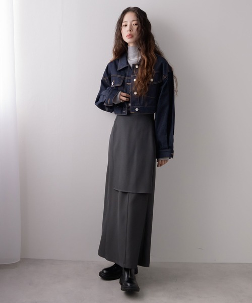 セール】ハイウエストフレアラップスカート【セットアップ可】【サイズ