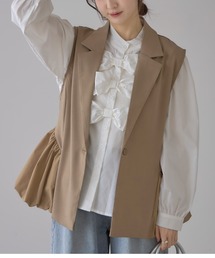【ZOZO限定】タフタフリル切替ジレ