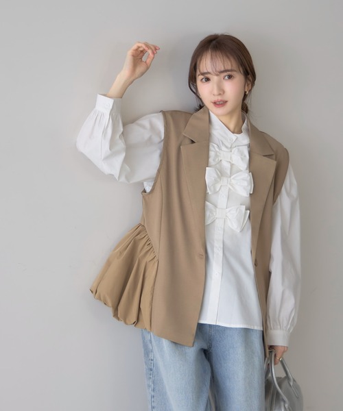 セール】【ZOZO限定】タフタフリル切替ジレ（ベスト