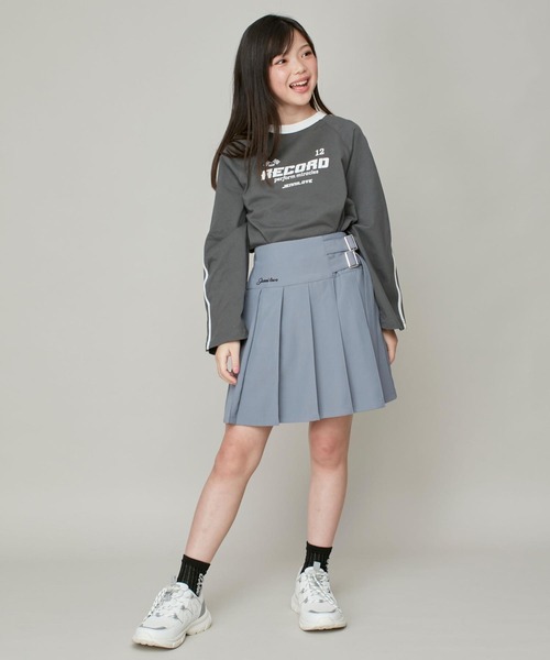 JENNI love（ジェニィラブ）の「【コットン100％】そでラインラグランロング丈ロンT（Tシャツ/カットソー・キッズ・チャコールグレー/ブラック/サックスブルー・130cm/140cm/150cm/160cm）」の9枚目の写真