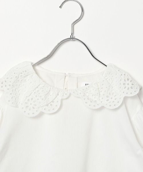 FOUND GOOD（ファウンドグッド）の「G/スカラップブラウス（シャツ/ブラウス・キッズ・ホワイト系5/ブラック・140cm/130cm/150cm/120cm）」の11枚目の写真