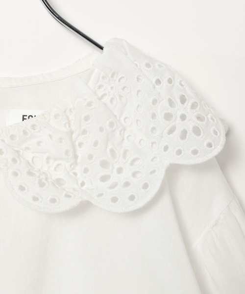 FOUND GOOD（ファウンドグッド）の「G/スカラップブラウス（シャツ/ブラウス・キッズ・ホワイト系5/ブラック・140cm/130cm/150cm/120cm）」の13枚目の写真