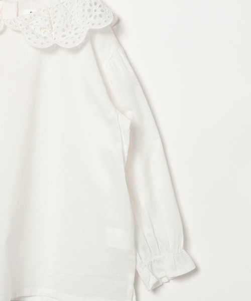 FOUND GOOD（ファウンドグッド）の「G/スカラップブラウス（シャツ/ブラウス・キッズ・ホワイト系5/ブラック・140cm/130cm/150cm/120cm）」の14枚目の写真