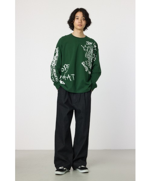 RODEO CROWNS WIDE BOWL（ロデオクラウンズワイドボウル）の「フリンジストレートデニムパンツ（デニムパンツ・メンズ・ブルー/ブラック・MEDIUM/LARGE）」の6枚目の写真