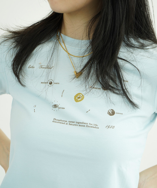 Kijun(キジュン)の「Kijun/キジュン Planet T-Shirt(Tシャツ/カットソー・レディース・スカイブルー/ホワイト・SMALL)」の10枚目の写真