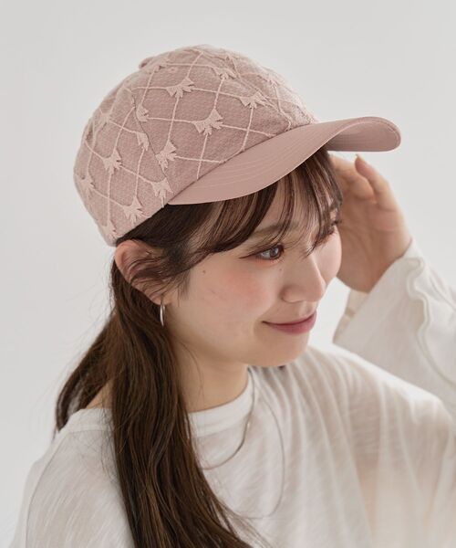 Green　Parks（グリーンパークス）の「・TORCH リボンジャカードキャップ（キャップ・レディース・ピンク/ブラック/ベージュ/グリーン系その他2・FREE）」の8枚目の写真