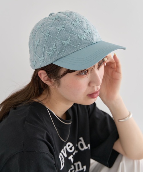 Green　Parks（グリーンパークス）の「・TORCH リボンジャカードキャップ（キャップ・レディース・ピンク/ブラック/ベージュ/グリーン系その他2・FREE）」の3枚目の写真