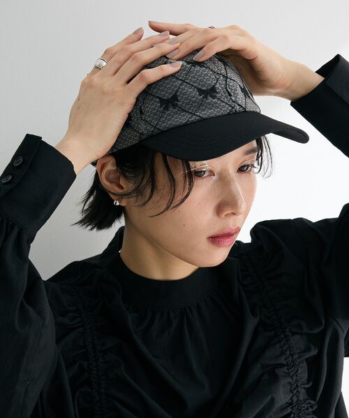 Green　Parks（グリーンパークス）の「・TORCH リボンジャカードキャップ（キャップ・レディース・ピンク/ブラック/ベージュ/グリーン系その他2・FREE）」の2枚目の写真