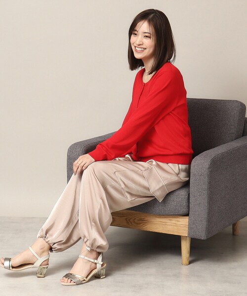 ITS'DEMO（イッツデモ）の「【ウエストゴム／手洗い可】サテンパンツ（その他パンツ・レディース・ナチュラル/キャメル・00）」の5枚目の写真