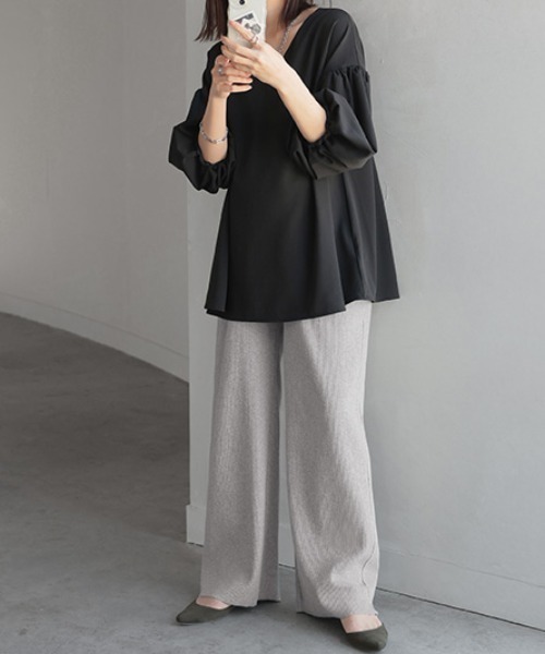 HUG.U（ハグユー）の「マタニティOK 楽ゴム セルフカットパンツ（その他パンツ・レディース・ブラック/イエロー/グリーン/ブルー/グレー/ライトブラウン/グレイッシュベージュ/ワイン・S/M/L）」の14枚目の写真