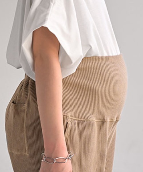 HUG.U（ハグユー）の「マタニティOK 楽ゴム セルフカットパンツ（その他パンツ・レディース・ブラック/イエロー/グリーン/ブルー/グレー/ライトブラウン/グレイッシュベージュ/ワイン・S/M/L）」の20枚目の写真