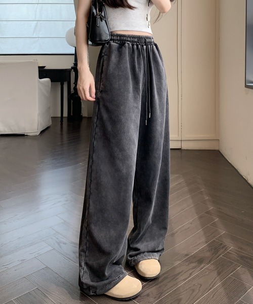 DEVICE(デバイス)の「韓国 古着風 ピグメント ワイド スウェット トレーナー イージー ルーズ スウェット パンツ(スウェットパンツ・メンズ・ブラック・FREE)」の8枚目の写真