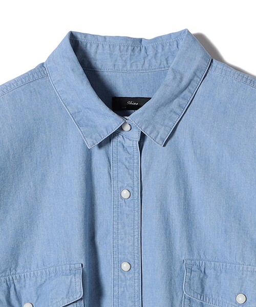 SHIPS（シップス）の「【SHIPS別注】JAPAN BLUE JEANS:デニム シャツ（シャツ/ブラウス・レディース・ライトブルー・38/36）」の7枚目の写真