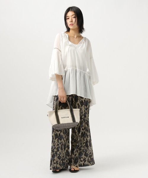 BAYFLOW（ベイフロー）の「[夏も快適な肌ざわり]アソート柄リラックスパンツ（その他パンツ・レディース・ブラック/グリーン/ピンク/ネイビー/ブルー/エンジ/ベージュ・SMALL/MEDIUM）」の19枚目の写真