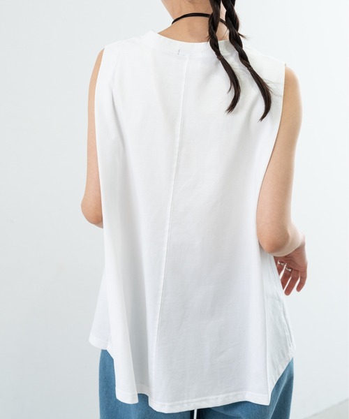 refinedworks(リファインドワークス)の「【TROISSIX by refinedworks】すっきり みえる ノースリーブ トップス(Tシャツ/カットソー・レディース・ブラック/チャコールグレー/ホワイト・FREE)」の12枚目の写真