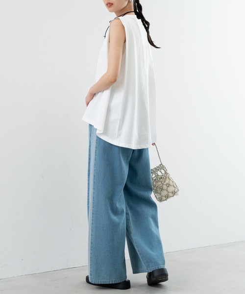 refinedworks(リファインドワークス)の「【TROISSIX by refinedworks】すっきり みえる ノースリーブ トップス(Tシャツ/カットソー・レディース・ブラック/チャコールグレー/ホワイト・FREE)」の14枚目の写真