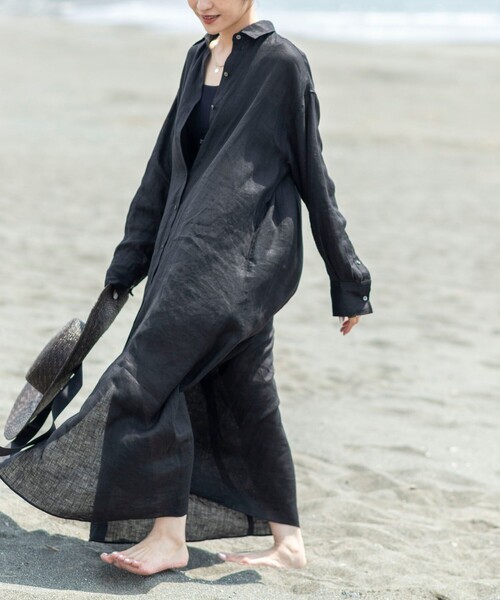 即発送 英国ニューブランド Finery London シャツワンピース □角衿ロングシャツワンピース/an another angelus [29BE03j008