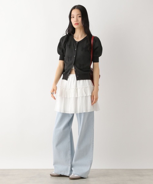 Heather（ヘザー）の「リボンジャガードカーディガン　452822（カーディガン/ボレロ・レディース・ブラック/レッド/オフホワイト・FREE）」の10枚目の写真