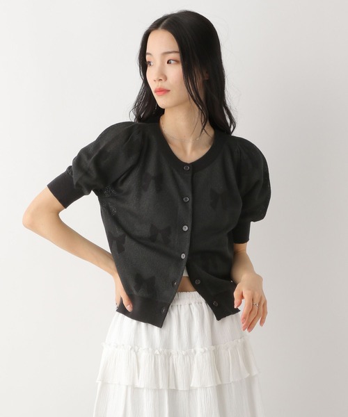 Heather（ヘザー）の「リボンジャガードカーディガン　452822（カーディガン/ボレロ・レディース・ブラック/レッド/オフホワイト・FREE）」の13枚目の写真