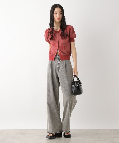 Heather（ヘザー）の「リボンジャガードカーディガン　452822（カーディガン/ボレロ・レディース・ブラック/レッド/オフホワイト・FREE）」の16枚目の写真