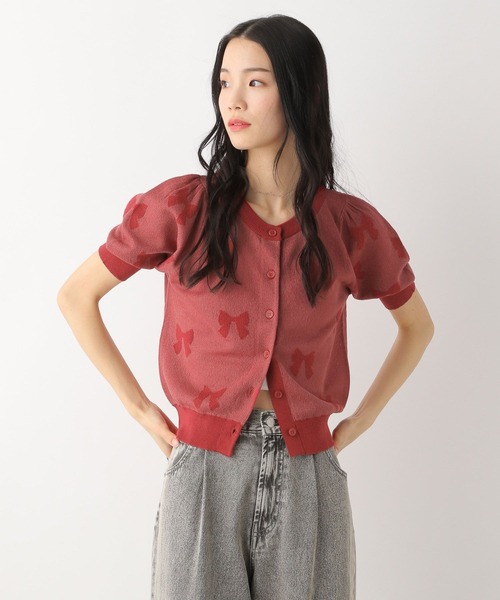 Heather（ヘザー）の「リボンジャガードカーディガン　452822（カーディガン/ボレロ・レディース・ブラック/レッド/オフホワイト・FREE）」の20枚目の写真