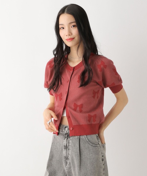 Heather（ヘザー）の「リボンジャガードカーディガン　452822（カーディガン/ボレロ・レディース・ブラック/レッド/オフホワイト・FREE）」の21枚目の写真