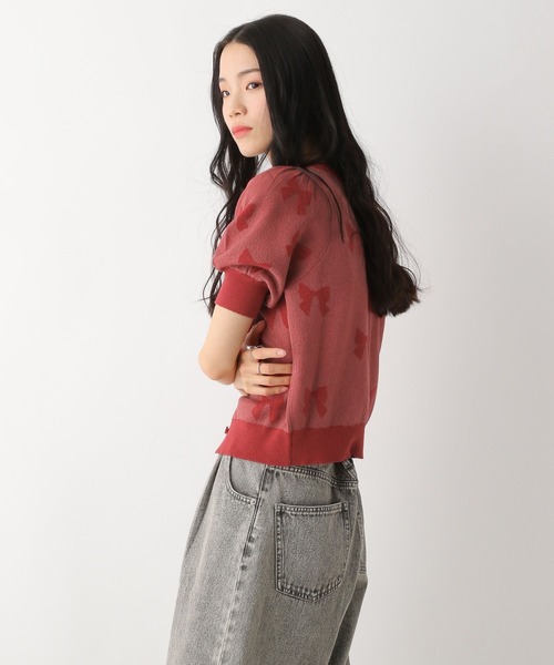 Heather（ヘザー）の「リボンジャガードカーディガン　452822（カーディガン/ボレロ・レディース・ブラック/レッド/オフホワイト・FREE）」の22枚目の写真