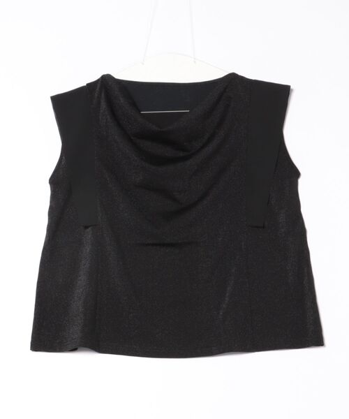 12Twelve Agenda（トゥエルブ　アジェンダ）の「ドレープネック袖シフォンラメカットソープルオーバー（Tシャツ/カットソー・レディース・シルバー/ブラック・M）」の7枚目の写真