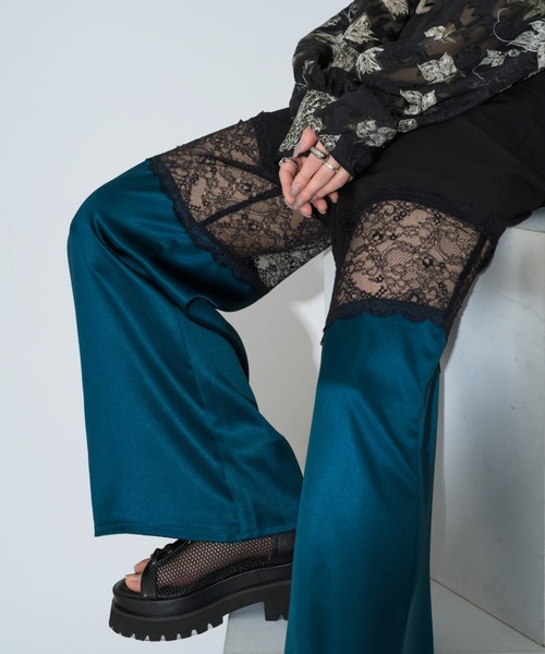 Ellno de Mavie（エルノデメヴィ）の「レースドッキングパンツ（その他パンツ・レディース・ブラック/ブルーグリーン・FREE）」の16枚目の写真