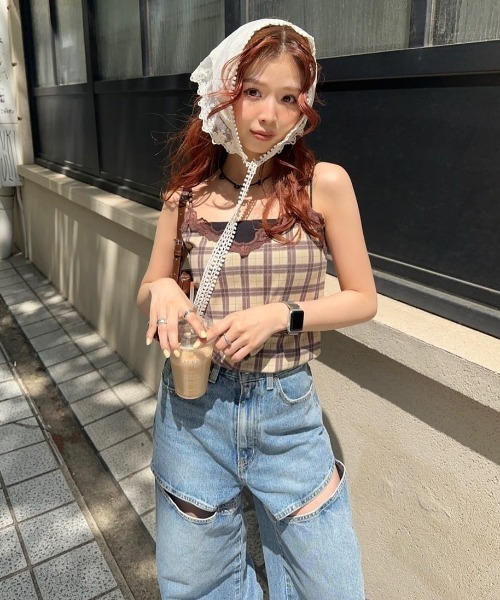 セール】LACE DOCKING CAMI レース ドッキング キャミ 夏服
