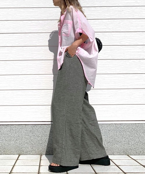 Q(キュー)の「アッシュドウォッシュコットンボイルシャツ(シャツ/ブラウス・レディース・イエロー/ベビーピンク/ライトブルー・MEDIUM)」の16枚目の写真