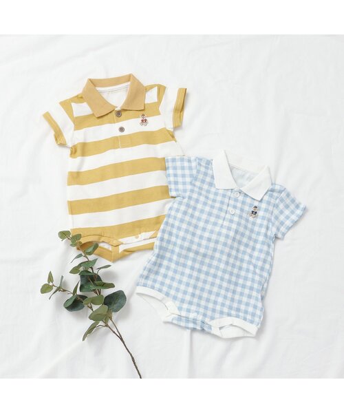apres les cours（アプレレクール）の「ポロシャツ風ベビーボディースーツ（ロンパース・キッズ・その他2/チェック・80/70）」の3枚目の写真