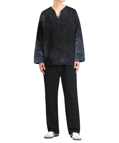 BALLAST ARK（バラストアーク）の「BALLAST ARK / バラストアーク：UNEVEN DYEING FLOWER JACQUARD SHIRT：BA11-SH01[AST]（シャツ/ブラウス・メンズ・ネイビー/オレンジ・M/L）」の12枚目の写真